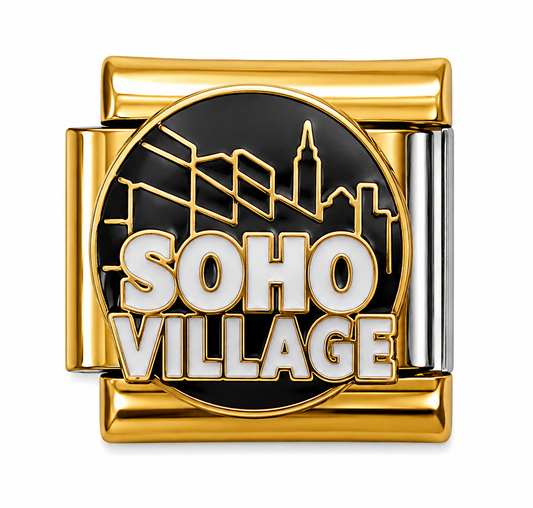 Soho Village Skyline Gold Italian Charm