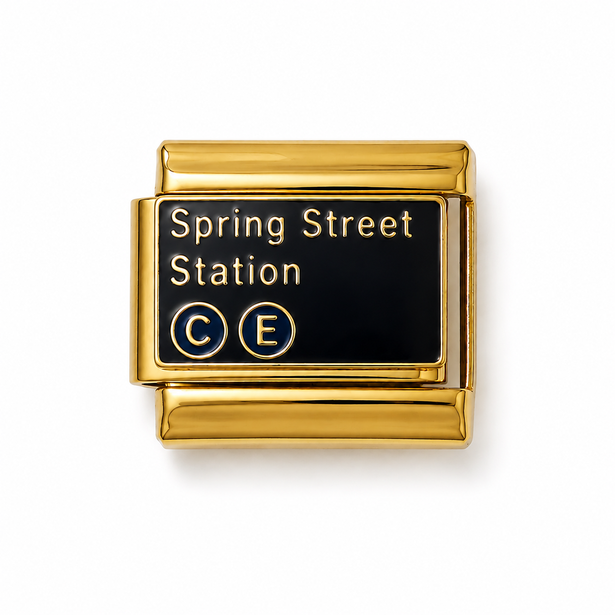 Spring Street Subway Station Gold Italian Charm