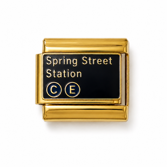 Spring Street Subway Station Gold Italian Charm