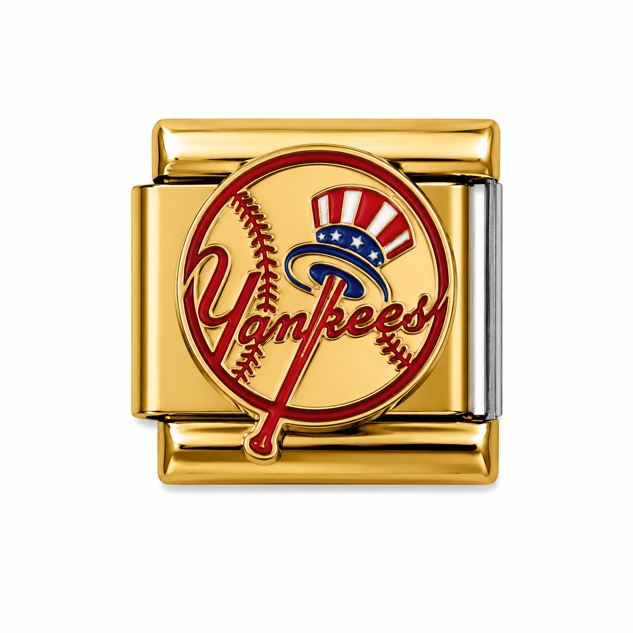 New York Yankees Baseball Gold Italian Charm