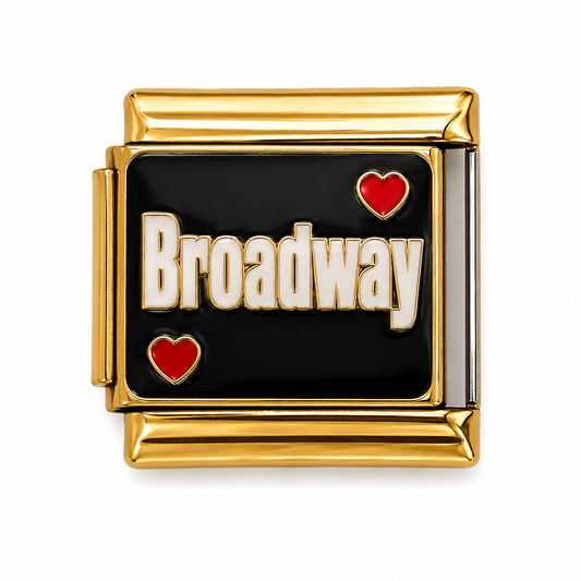 Broadway Hearts Gold Italian Charm