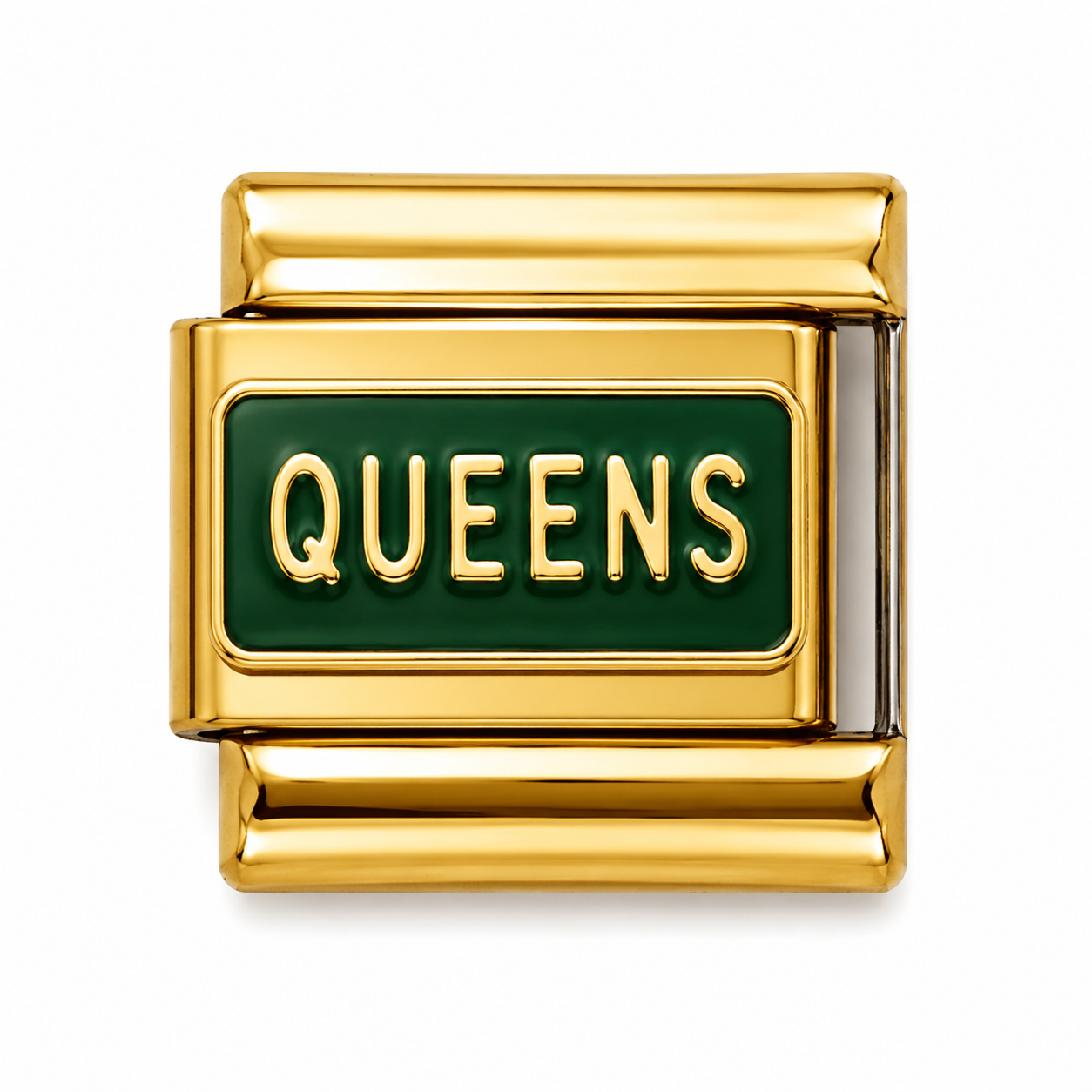 Queens Street Sign Gold Italian Charm