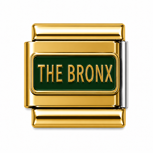 The Bronx Street Sign Gold Italian Charm
