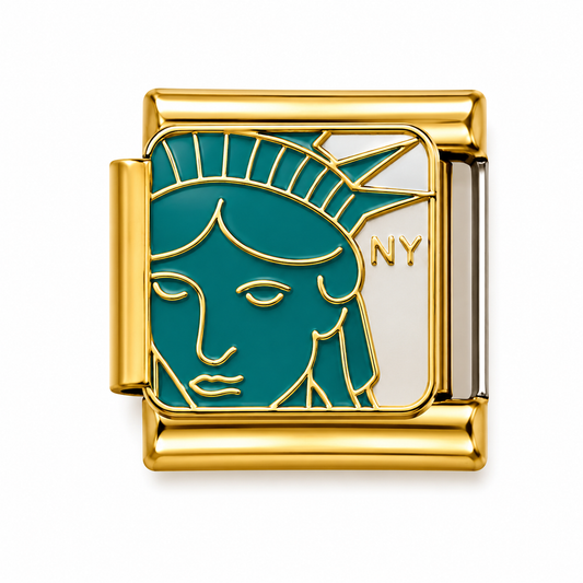 Statue of Liberty Portrait Gold Italian Charm