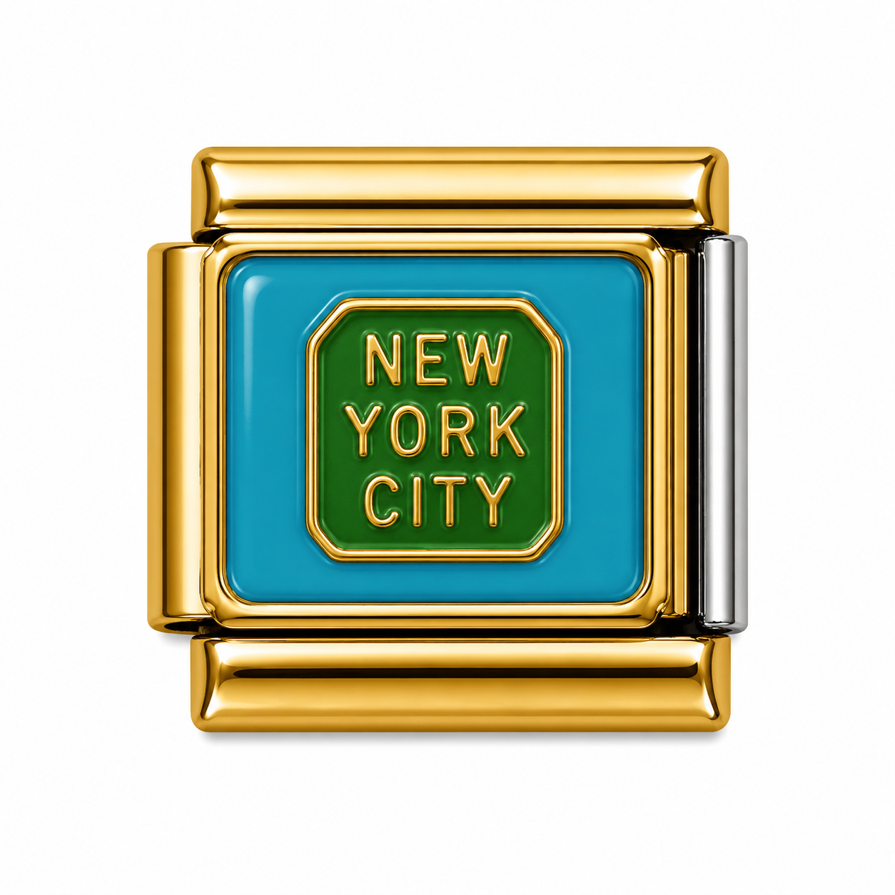 New York City Sign Gold Italian Charm
