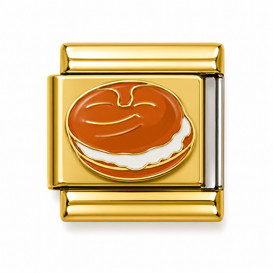 New York Bagel Gold Italian Charm
