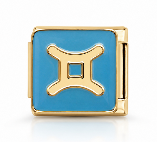 Gemini Zodiac Gold Italian Charm