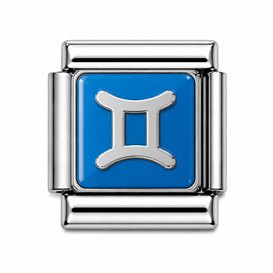 Gemini Zodiac Silver Italian Charm