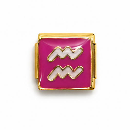 Aquarius Zodiac Gold Italian Charm