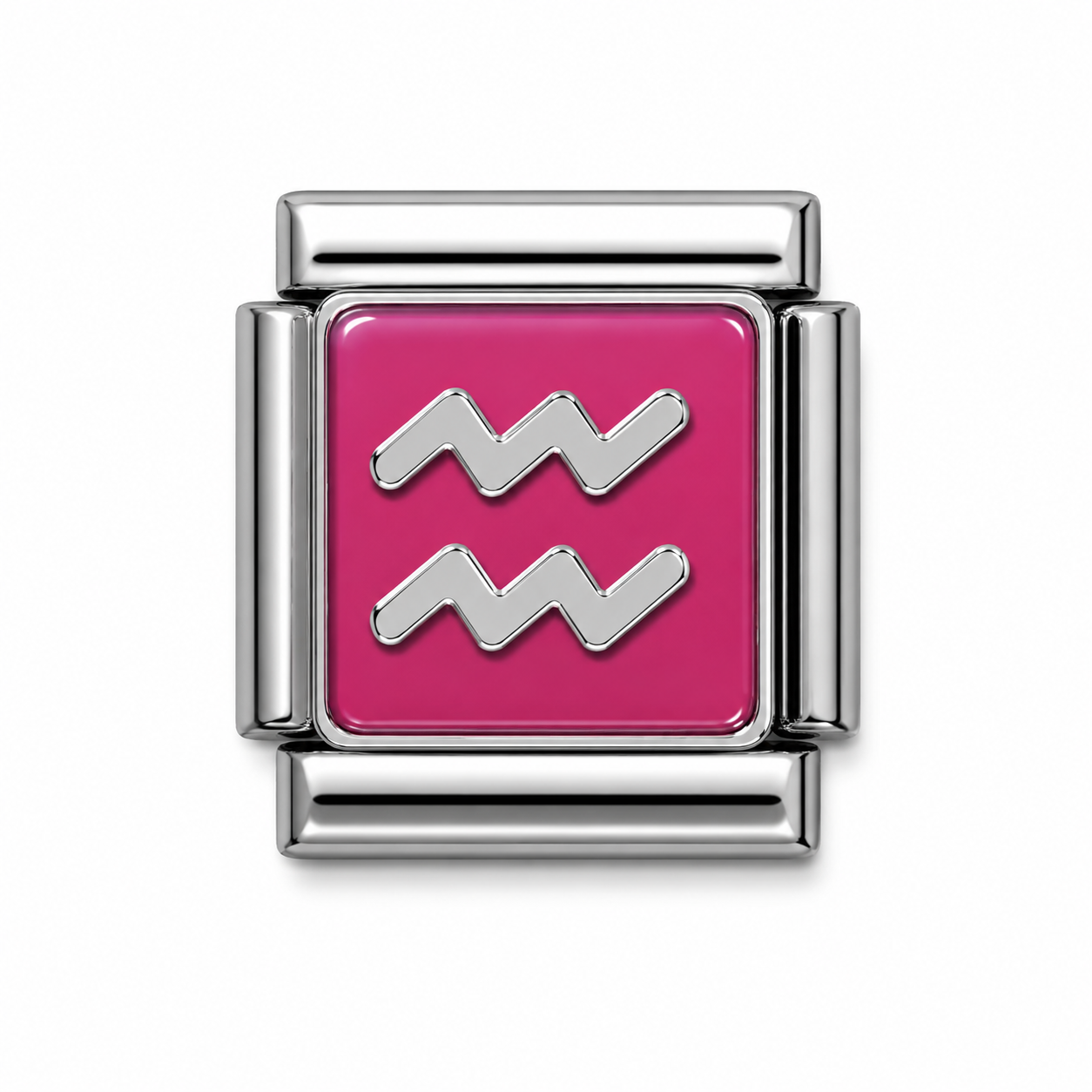 Aquarius Zodiac Silver Italian Charm