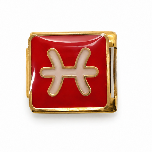 Pisces Zodiac Gold Italian Charm