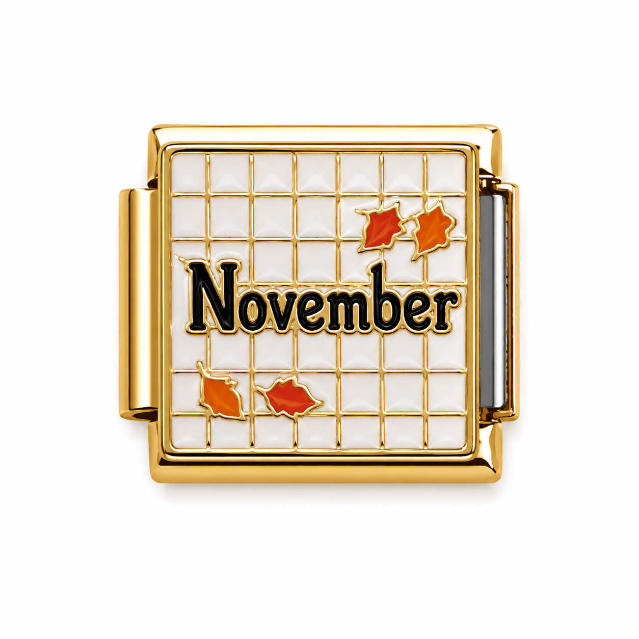 November Autumn Leaves Gold Italian Charm