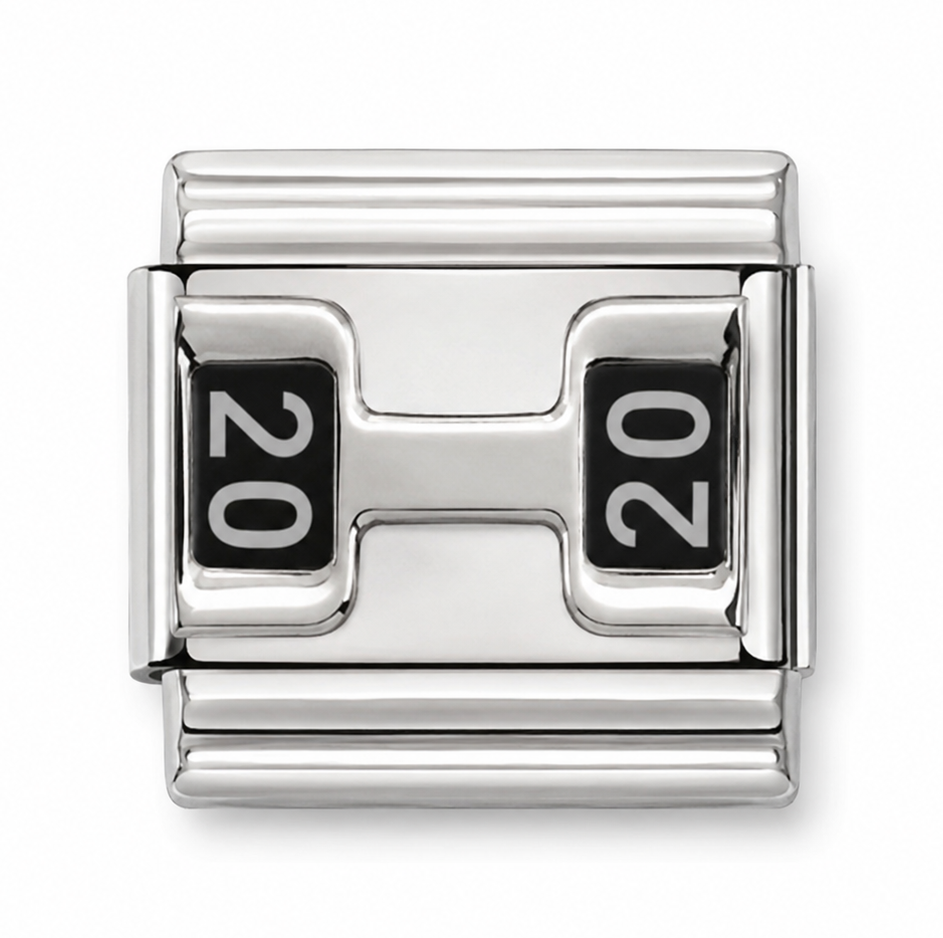 2020 Year Silver Italian Charm
