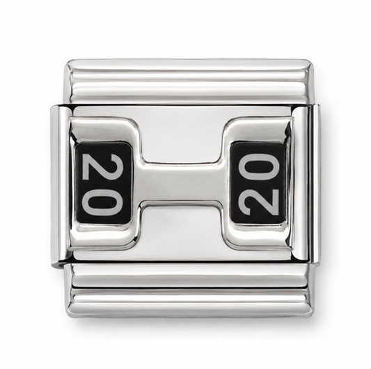 2020 Year Silver Italian Charm