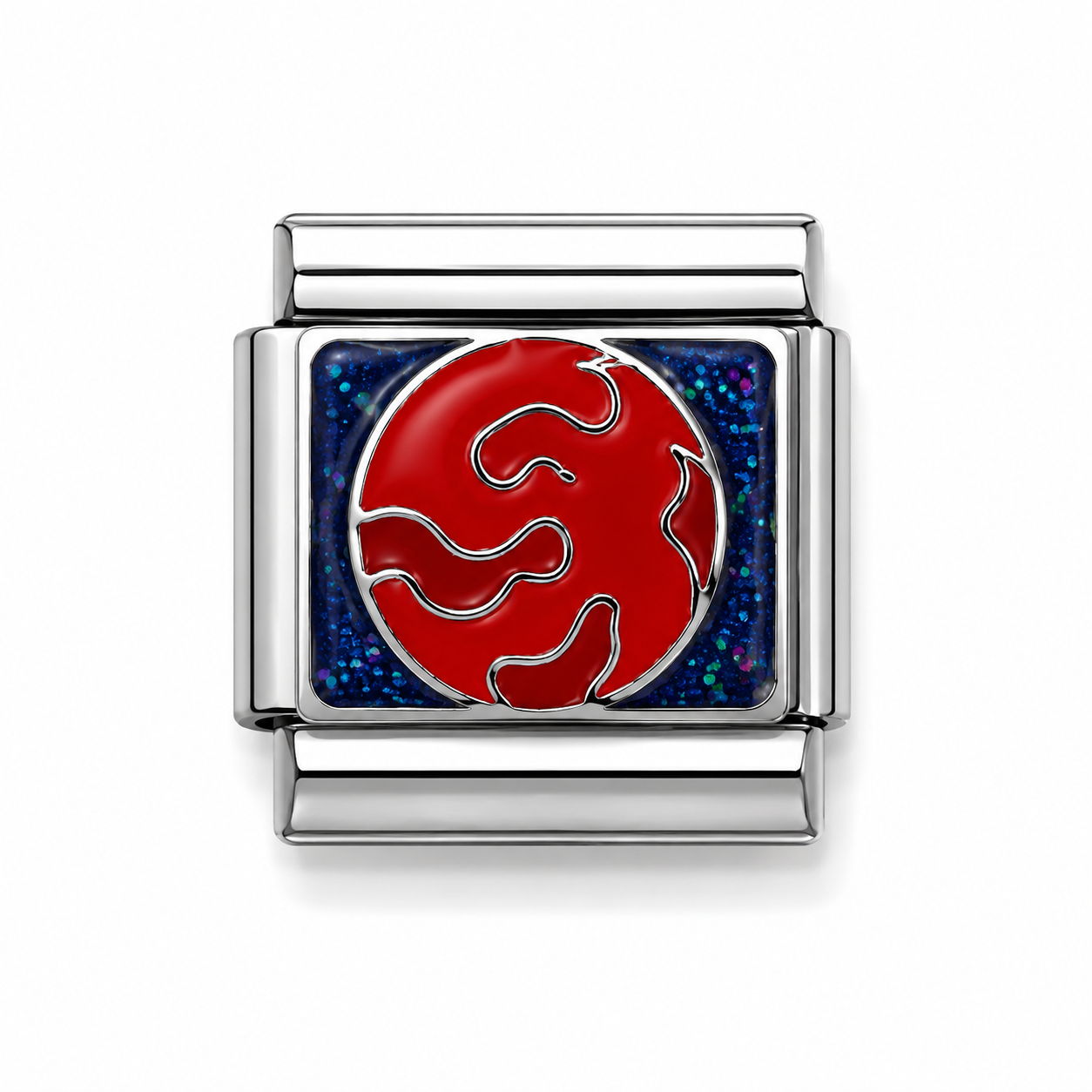 Red Planet Galaxy Silver Italian Charm