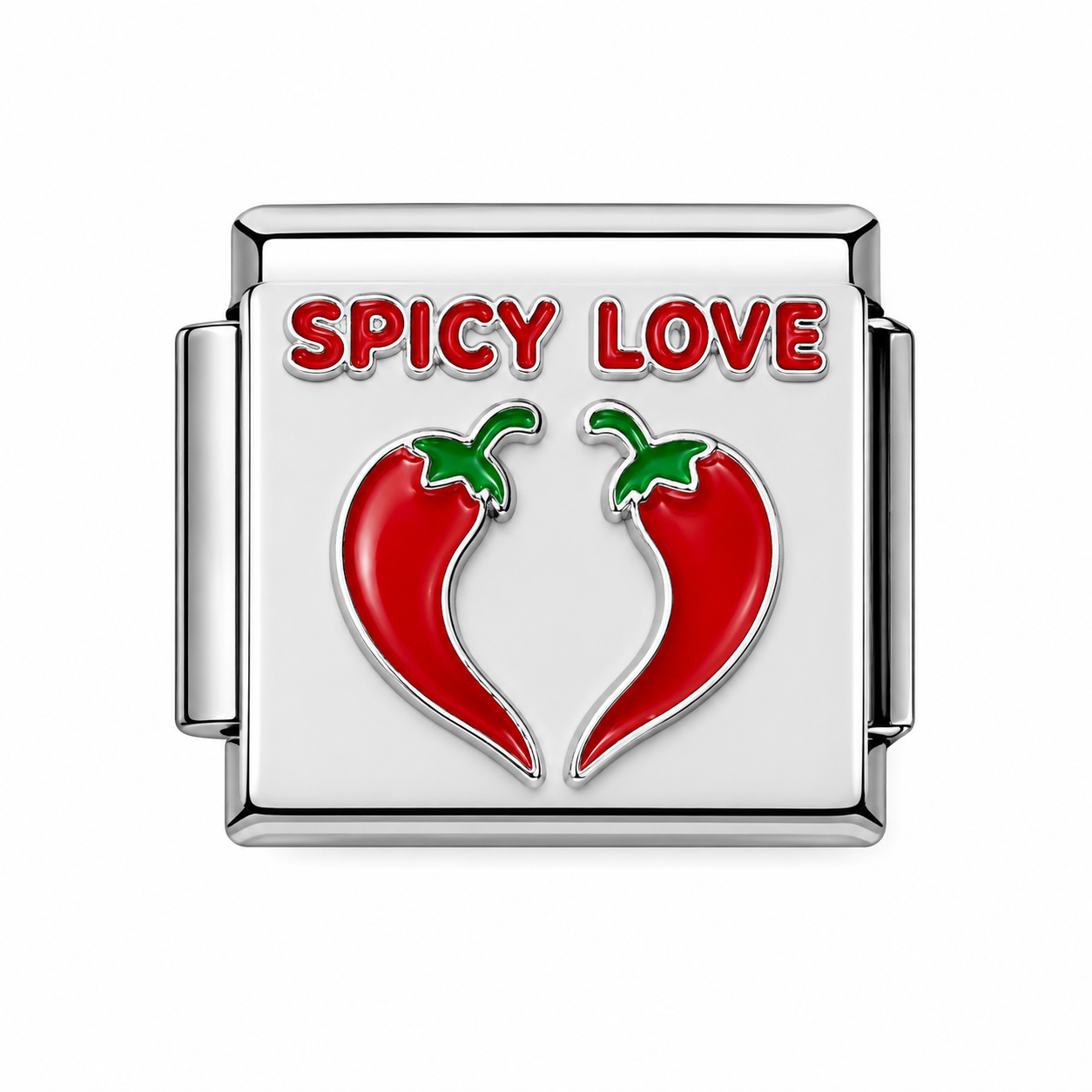 Spicy Love ❤️ Chili Pepper Silver Italian Charm