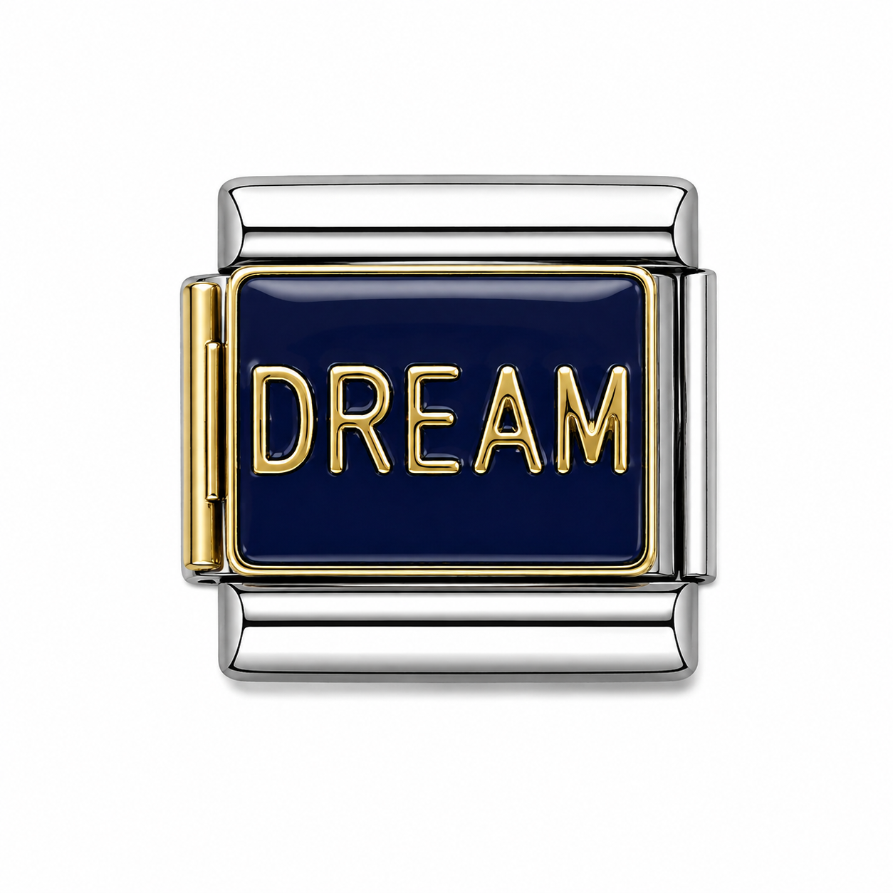 Dream Navy Blue Two-Tone Silver Italian Charm
