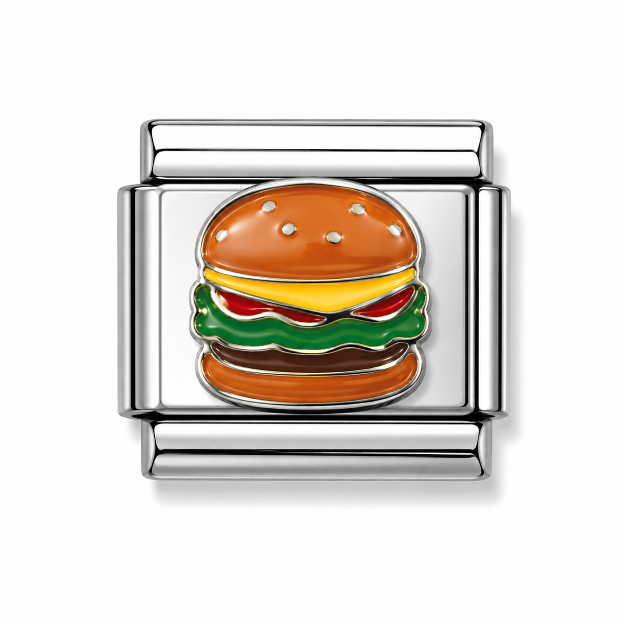 Cheeseburger Silver Italian Charm