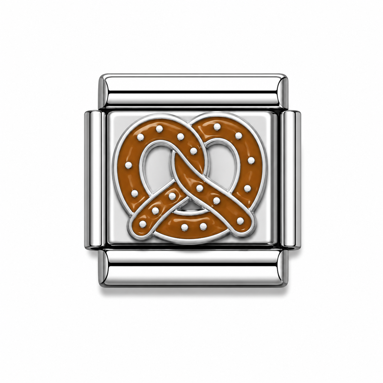Salted Pretzel Silver Italian Charm