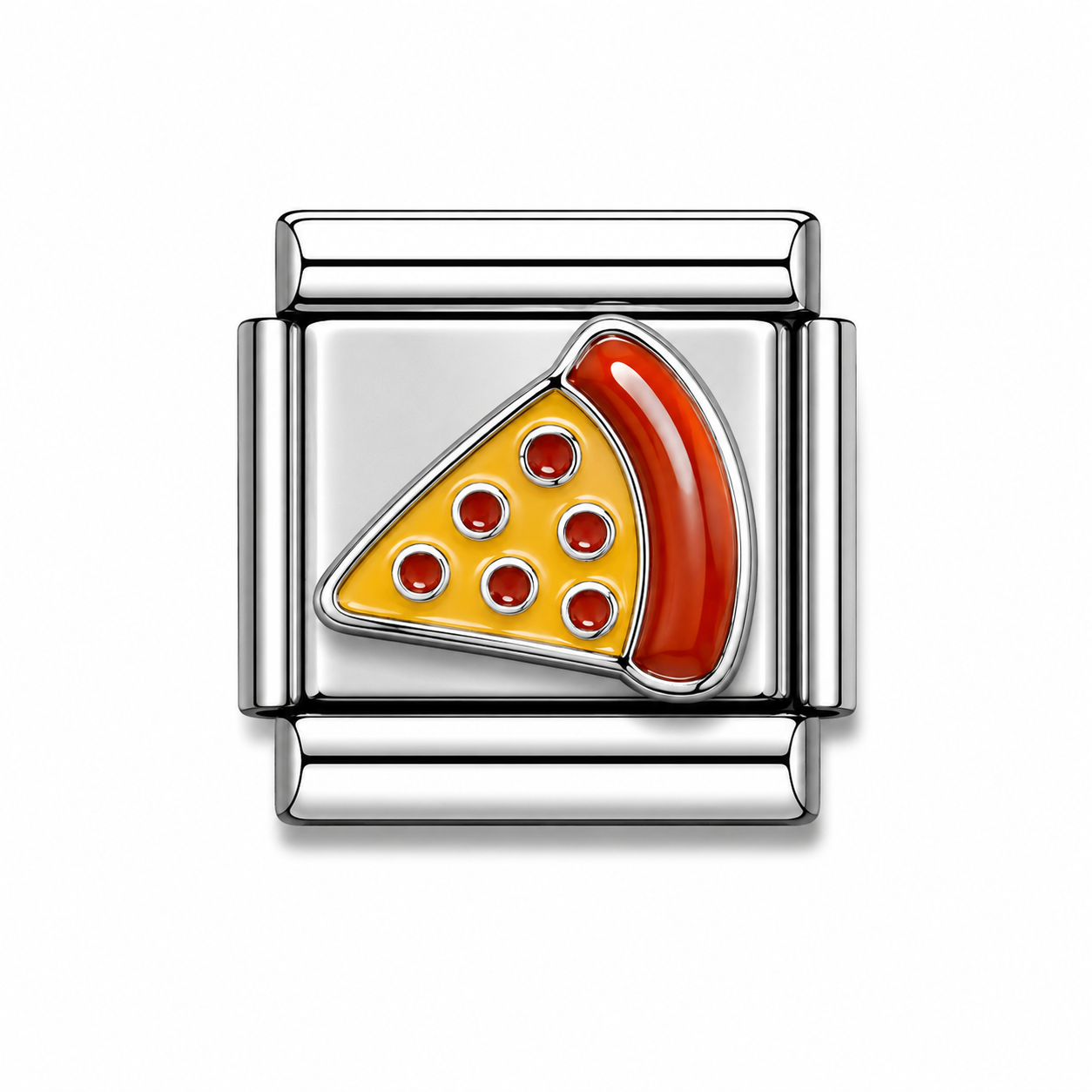 Pepperoni Pizza Slice Silver Italian Charm