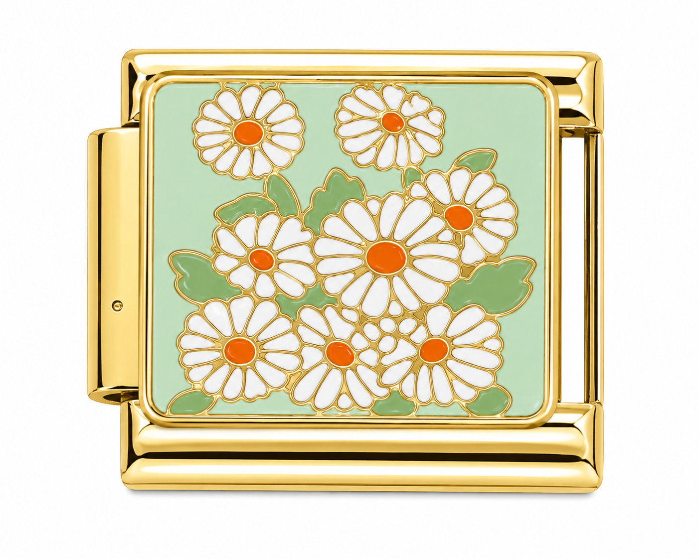 Daisy Floral Gold Italian Charm
