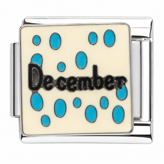December Dots Silver Italian Charm