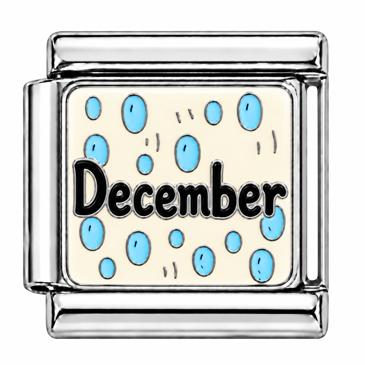 December Dots Silver Italian Charm