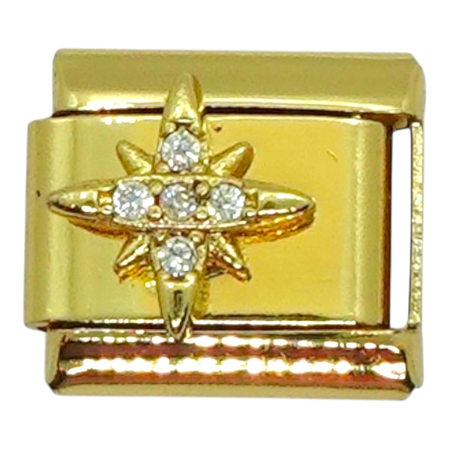 Diamond Sparkle Gold Italian Charm