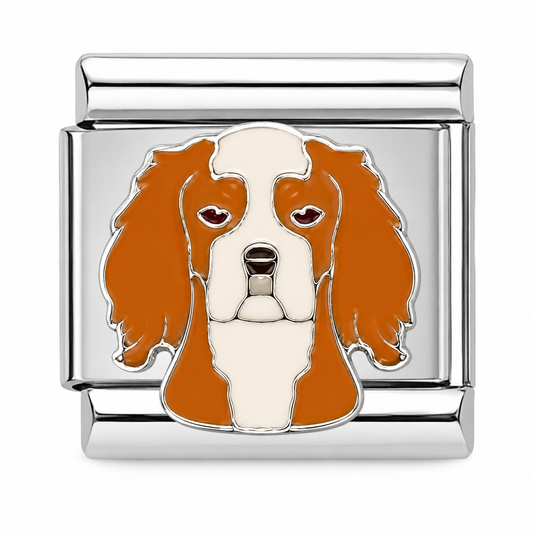 Dog Face Silver Italian Charm