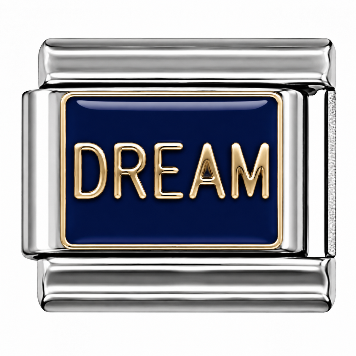Dream Navy Blue Two-Tone Silver Italian Charm