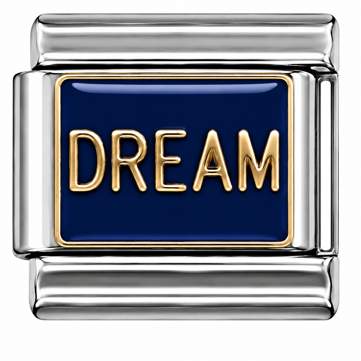 Dream Navy Blue Two-Tone Silver Italian Charm