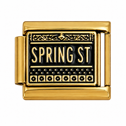 Spring Street Sign Gold Italian Charm