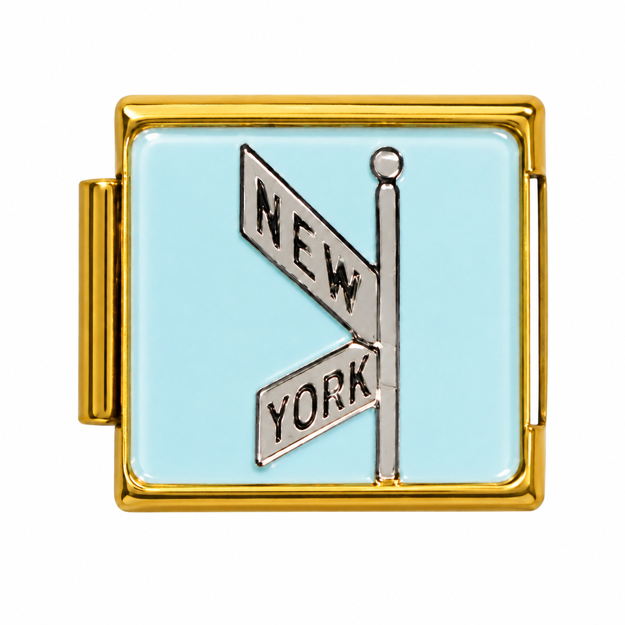 New York Street Sign Gold Italian Charm