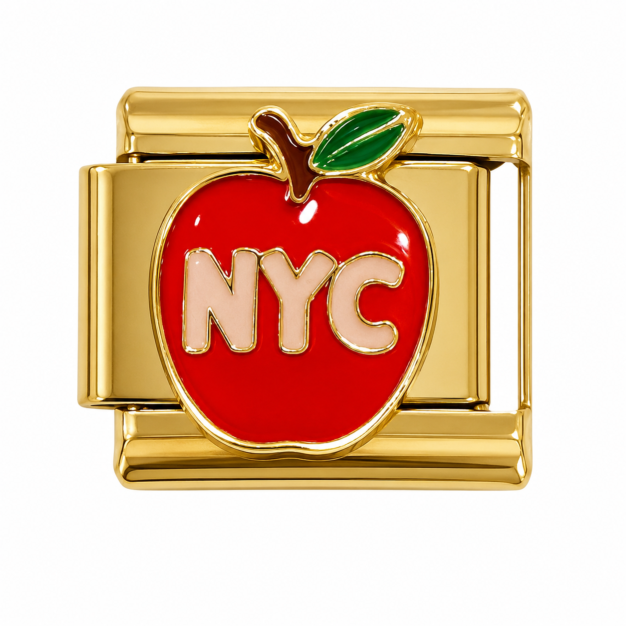 NYC Big Apple Gold Italian Charm