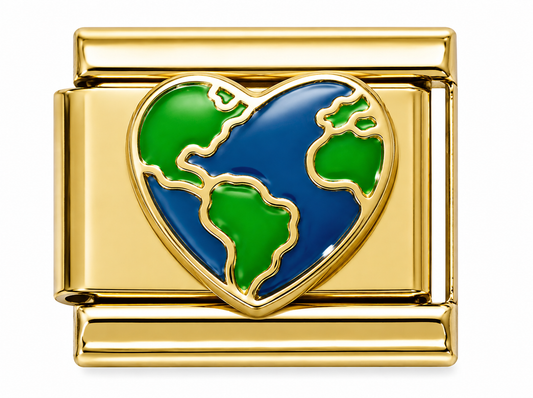Earth Heart Gold Italian Charm