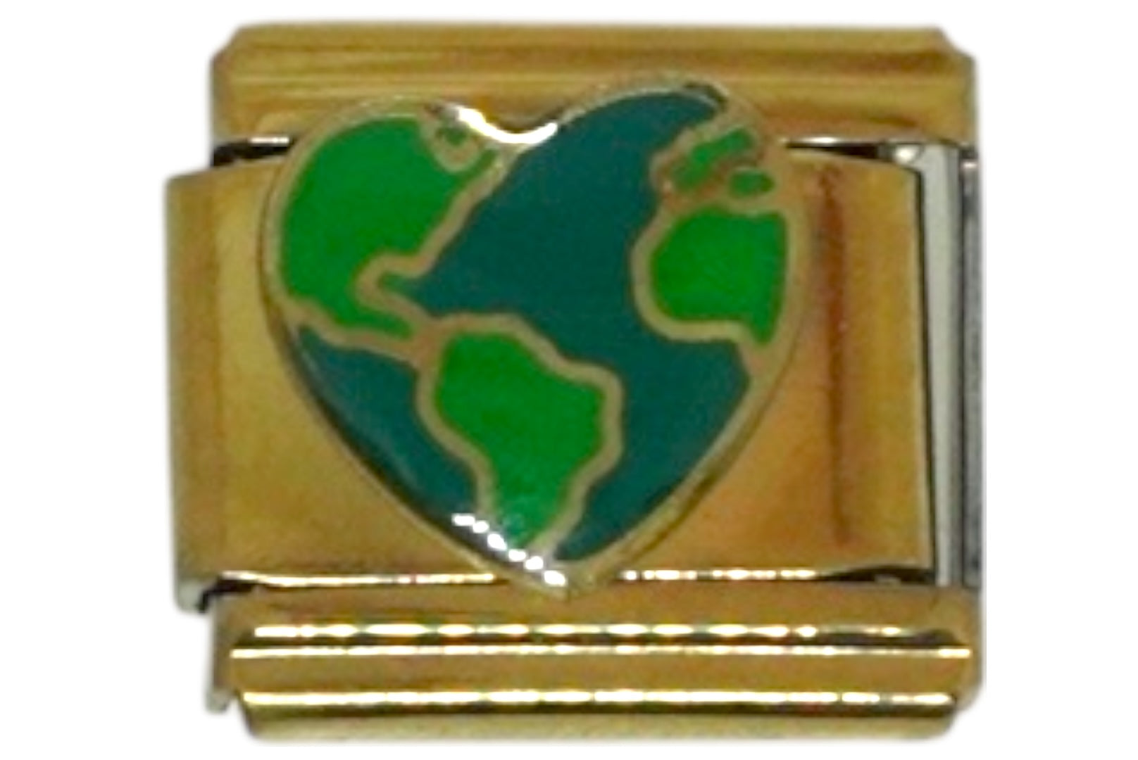 Earth Heart Gold Italian Charm