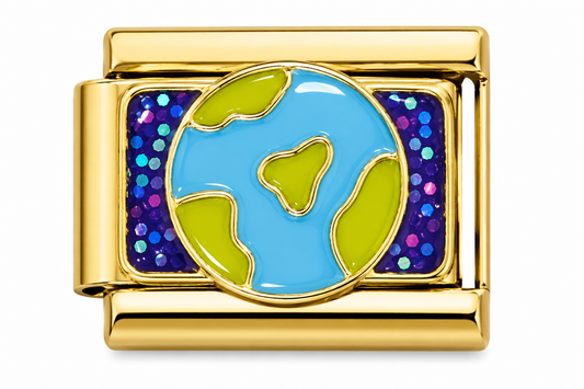 Earth Planet Gold Italian Charm