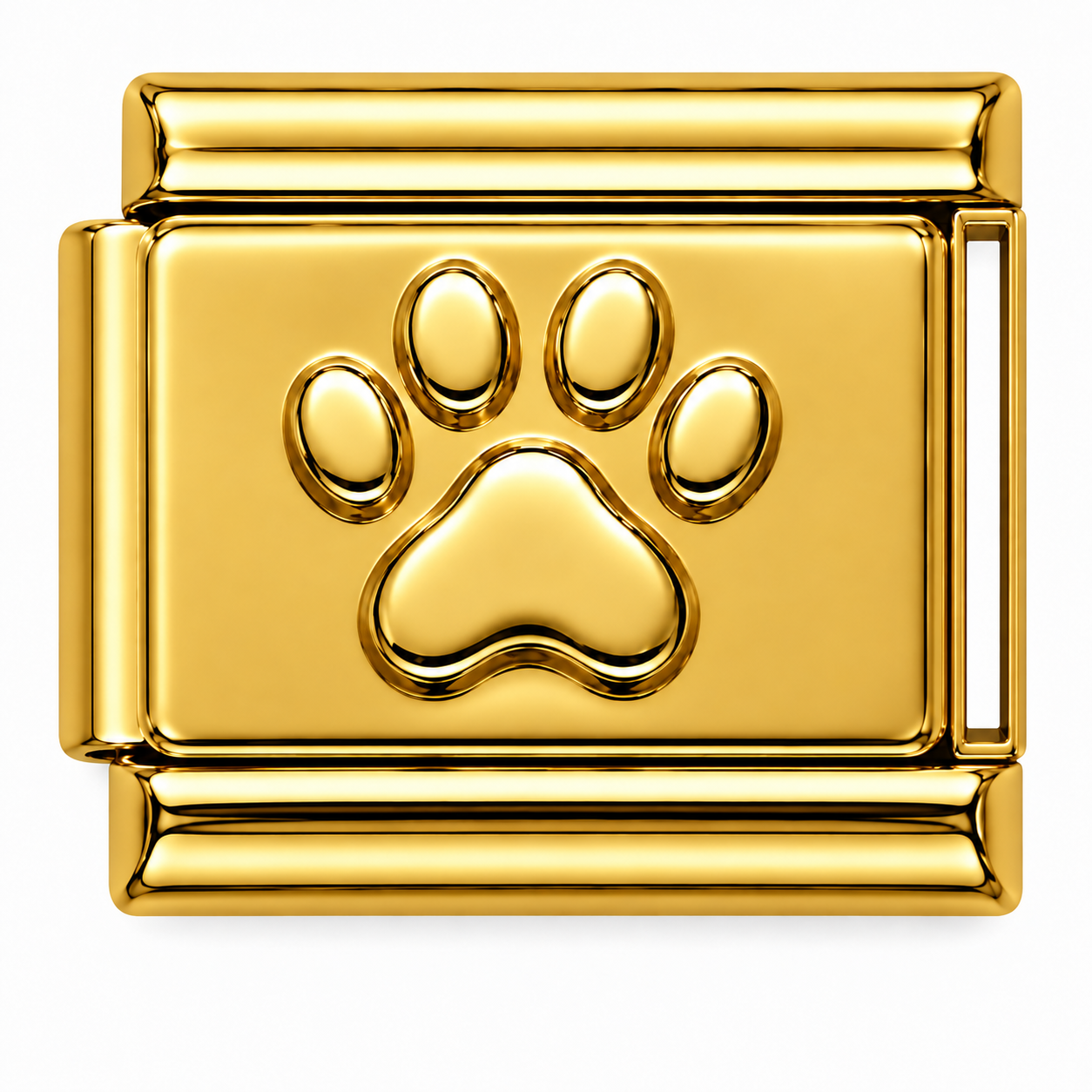 Embossed Paw Print Gold Italian Charm