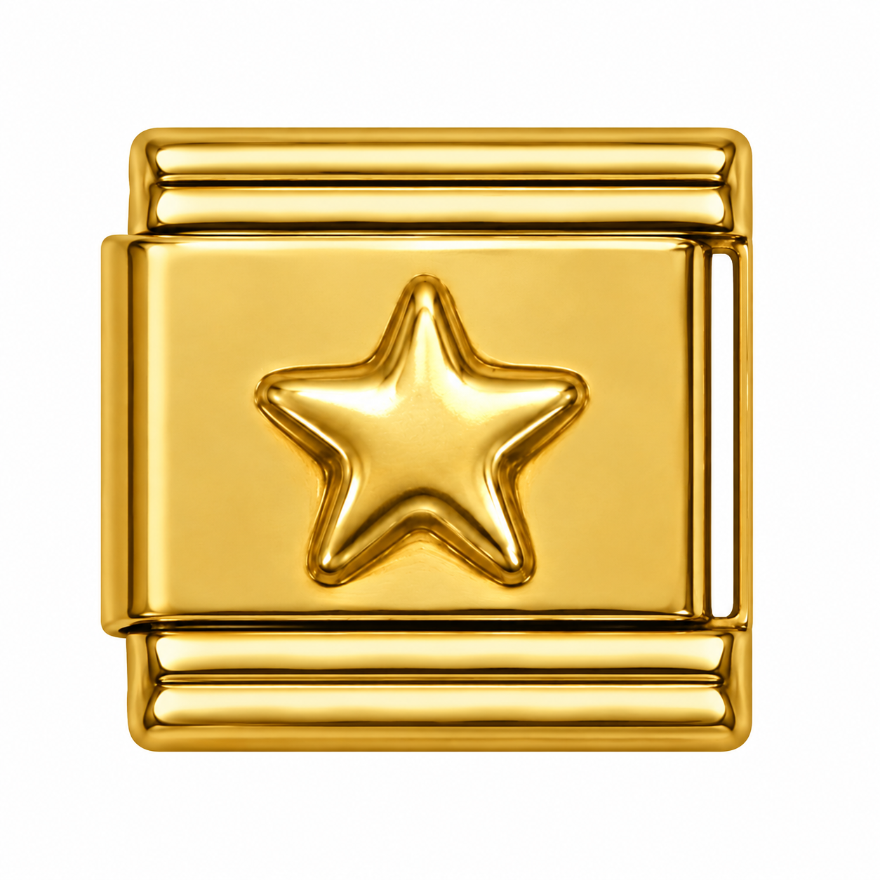 Embossed Star Gold Italian Charm