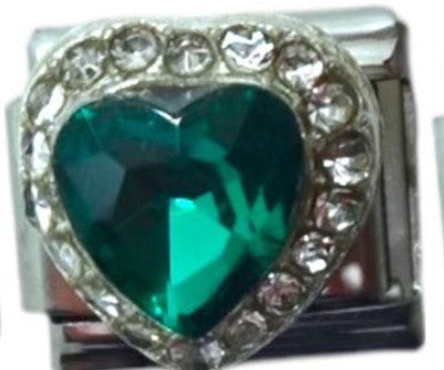 Emerald Heart Italian Charm
