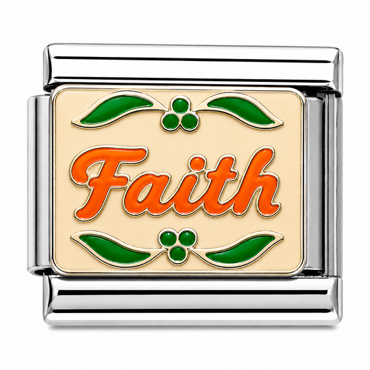 Faith Silver Italian Charm