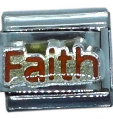 Faith Silver Italian Charm