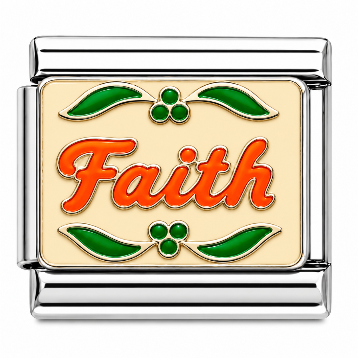 Faith Silver Italian Charm