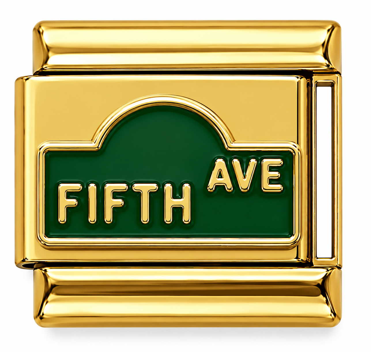Fifth Avenue Street Sign Gold Italian Charm