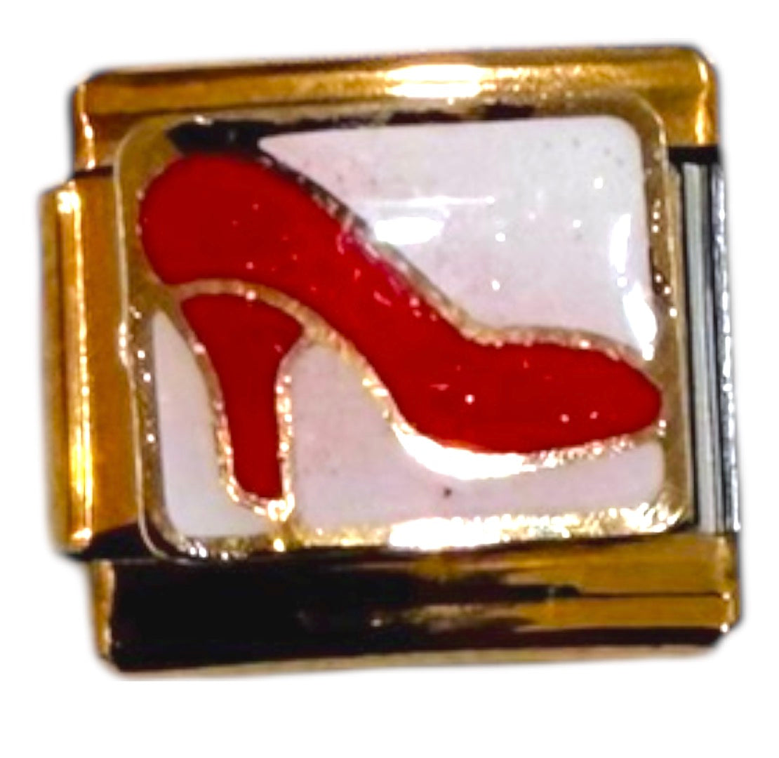 Red Heel Gold Italian Charm