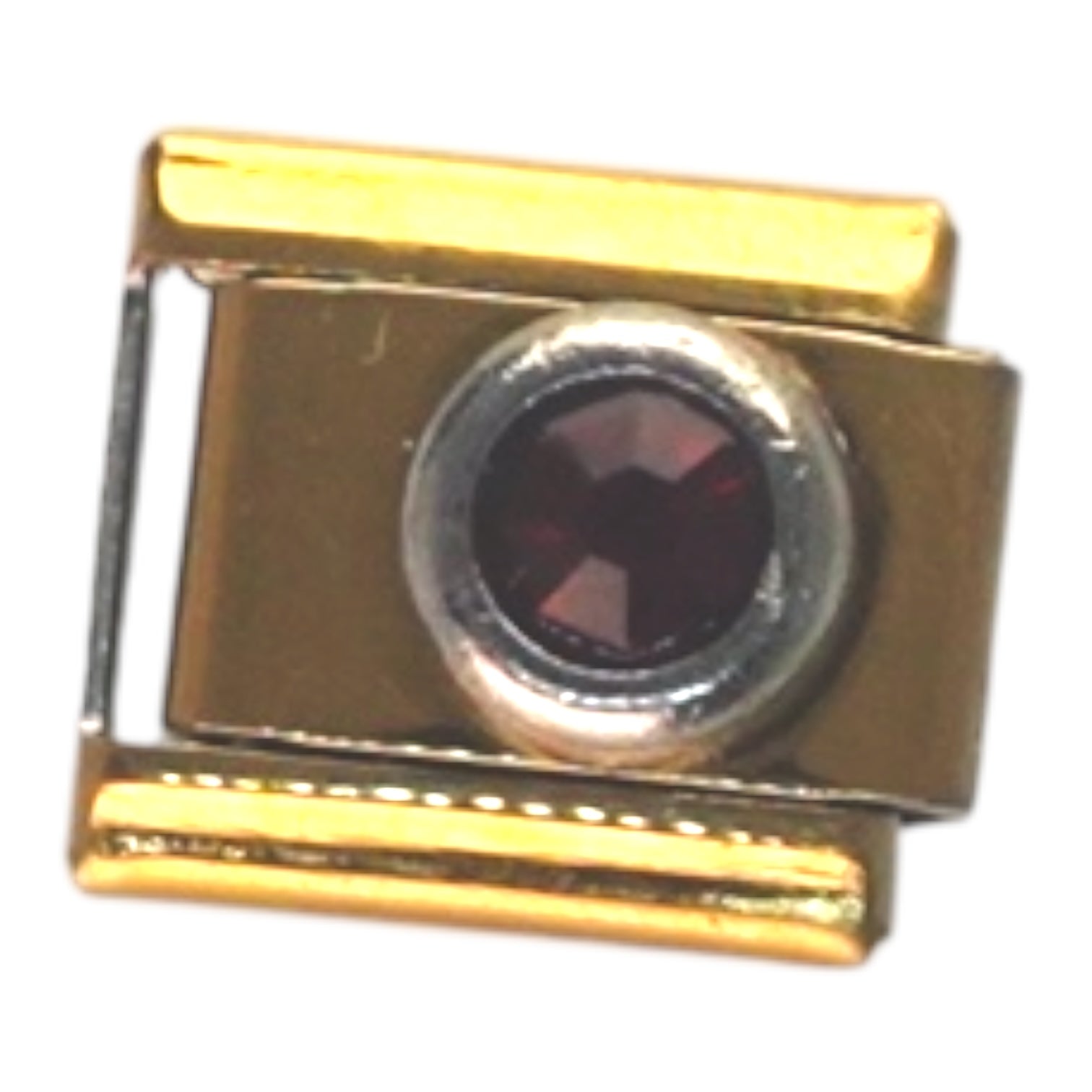 Garnet Birthstone Gold Italian Charm