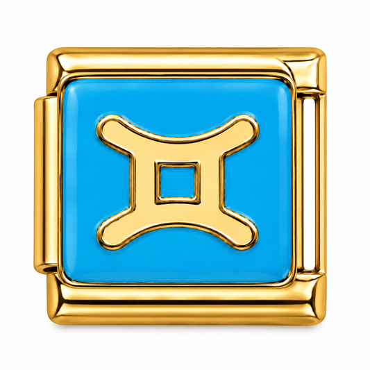 Gemini Zodiac Gold Italian Charm
