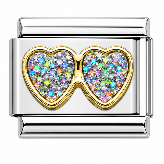 Glitter Heart Sunglasses Italian Charm