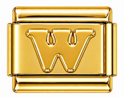 Gold Letters Italian Charm