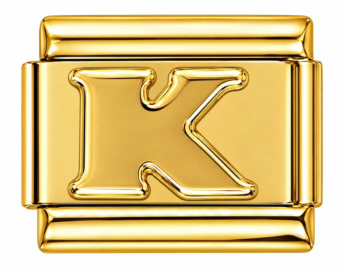 Gold Letters Italian Charm